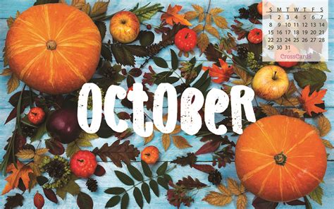 October 2017 - Fall Foliage Desktop Calendar- Free October Wallpaper