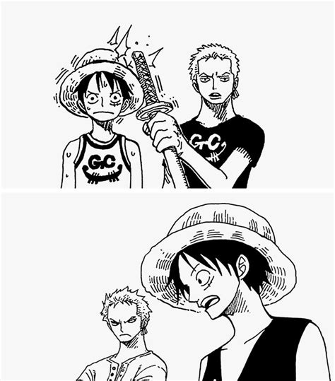 Zoro understands Luffy | One piece drawing, One piece manga, One piece tattoos