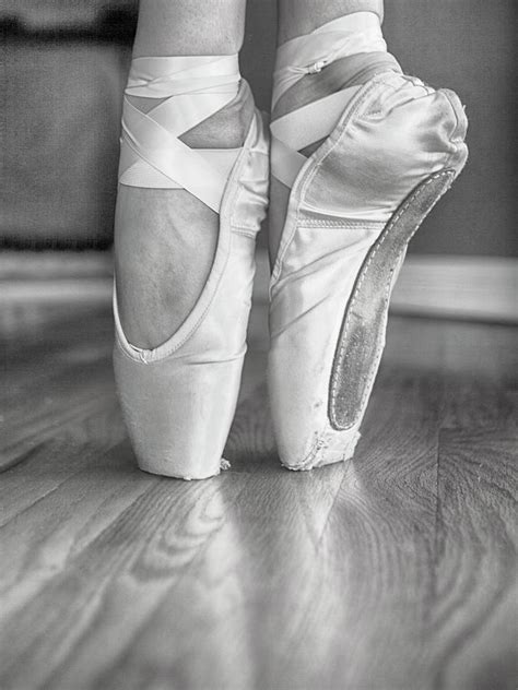 Ballet Pointe Shoes in black and white Photograph by Lori Werhane - Pixels