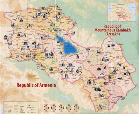 Large detailed tourist map of Armenia | Armenia | Asia | Mapsland | Maps of the World