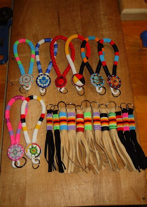 some of my beaded keychains. … Native Beading Patterns, Beadwork ...