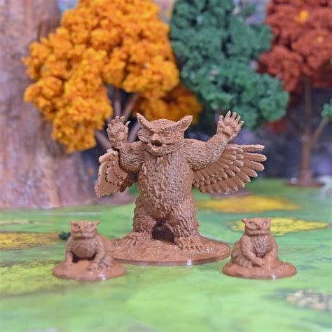 Dnd miniature Owlbear Miniature is 3D Printed for tabletop wargaming minis and dnd figures ...