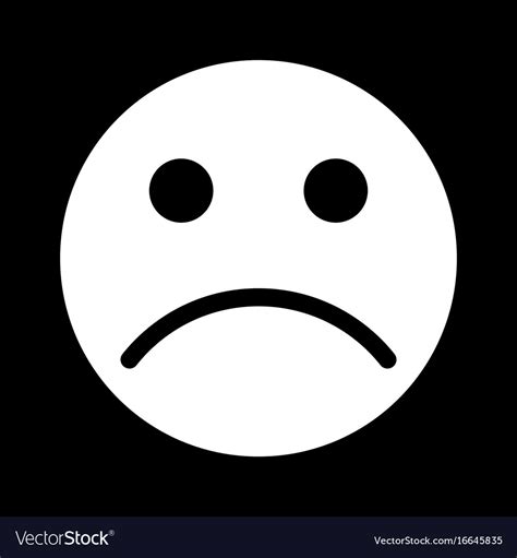 Sad emoticon white color icon Royalty Free Vector Image