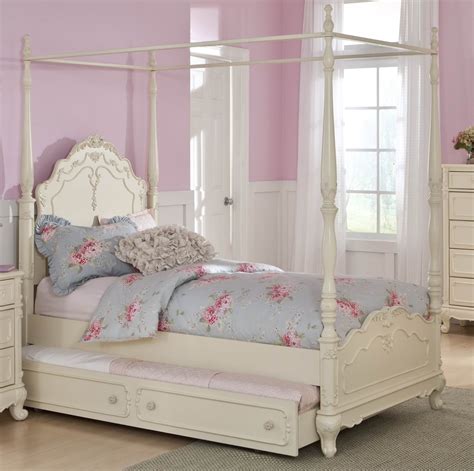 Cinderella Full Canopy Poster Bed from Homelegance (1386FPP-1) | Coleman Furniture