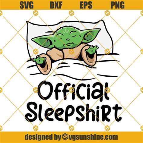 Official Sleepshirt Baby Yoda Svg, Yoda Sleeping Svg, Baby Yoda Svg