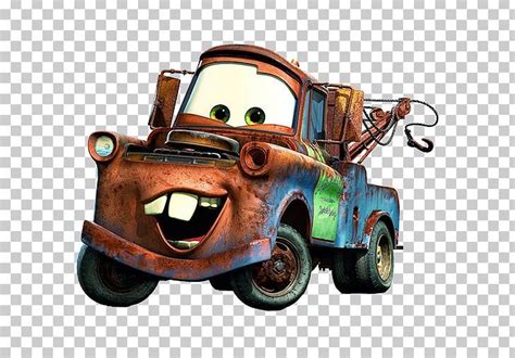 the mater from cars flying through the air with his eyes wide open and mouth wide