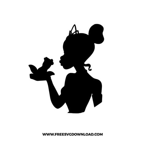 Tiana head silhouette SVG & PNG Disney cut files | Free SVG Download