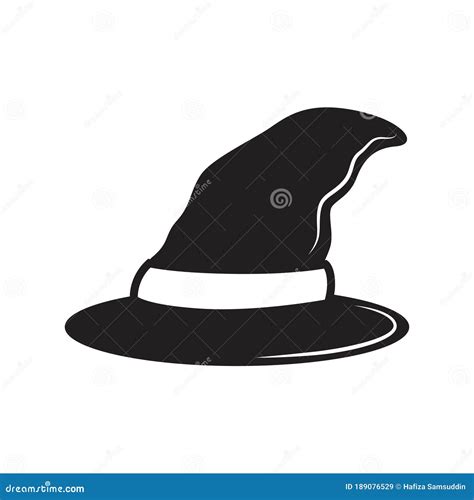 Silhouette of a Wizard Hat. Vector Illustration Decorative Design Stock Vector - Illustration of ...