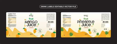 Mango Juice Label Design, Pineapple Juice Label Design, Drink label packaging Soft Drink labels ...