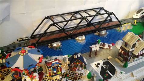 Lego train bridge Lego City Train, Lego Trains, Lego Bridge, Lego Village, City Layout, Lego ...