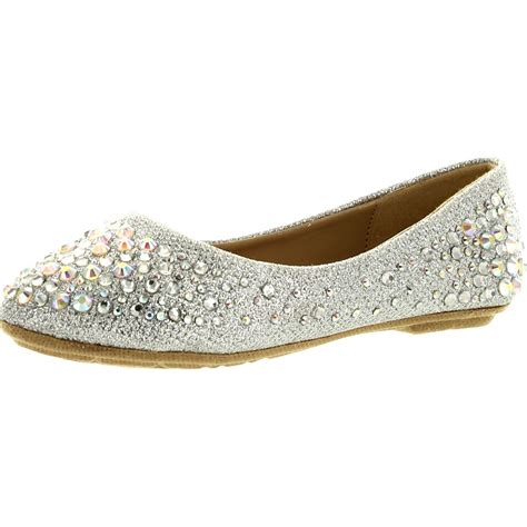 Link - Link Girls Larisa-39K Rhinestone Ballet Ballerina Flats Shoes ...