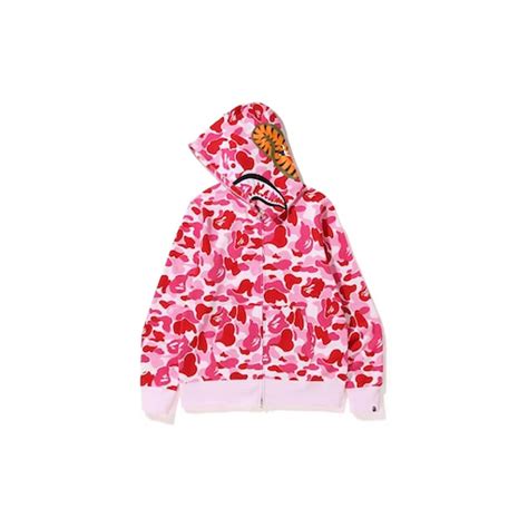 BAPE Big ABC Camo Shark Full Zip Hoodie PinkBAPE Big ABC Camo Shark Full Zip Hoodie Pink - OFour