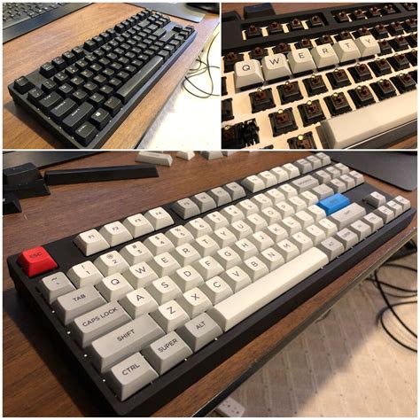 Retrofitted an old gaming keyboard with DSA Granite caps. Huge ...