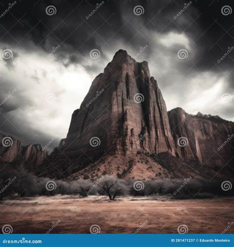 Rock Landscape in the Desert Stock Illustration - Illustration of nature, utah: 281471237