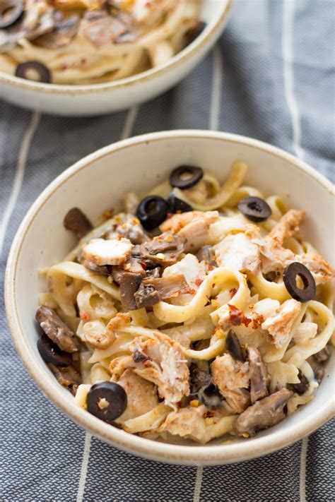 White Sauce Pasta with Grilled Chicken and Garlic Mushrooms-3 | Mirchi ...