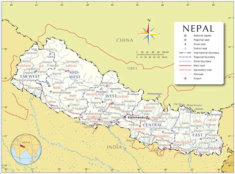 Detailed Map Of Nepal