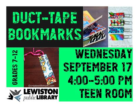 Duct Tape Bookmarks // Lewiston Public Library, Maine