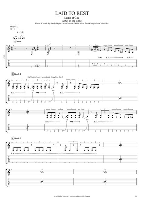 Laid to Rest by Lamb of God - Full Score Guitar Pro Tab | mySongBook.com