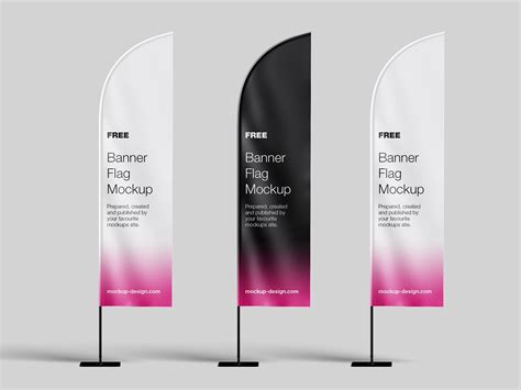 Free banner flag mockup - Mockups Design