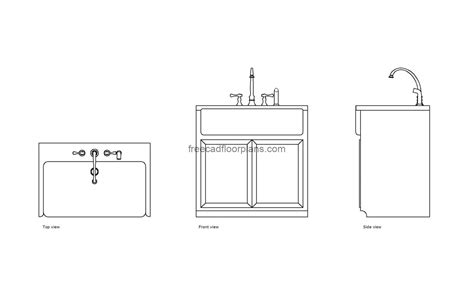 Farmhouse Sink, AutoCAD Block - Free Cad Floor Plans