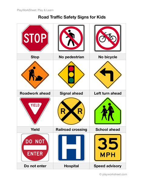 Free Printable Traffic Signs Worksheets - Printable Templates