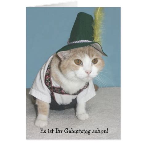 Funny Cat German Birthday Greeting Card | Zazzle