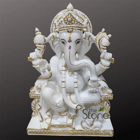 Marble Ganesh Idol for Home 24": Buy Best! - The Stone Studio