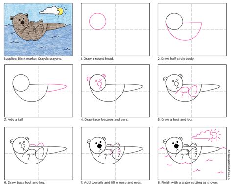 Draw a Sea Otter - Art Projects for Kids