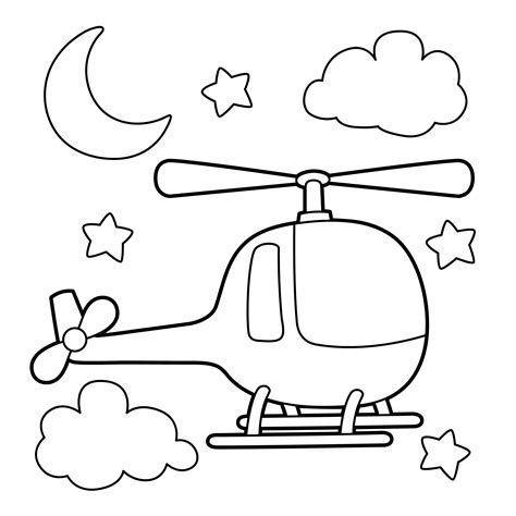 Helicopter Coloring Page 1857306 Vector Art at Vecteezy