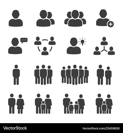 Public people icon set Royalty Free Vector Image