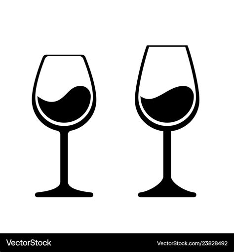 Wine Glass Icons Isolated Wineglass Silhouette Vector Image | The Best ...