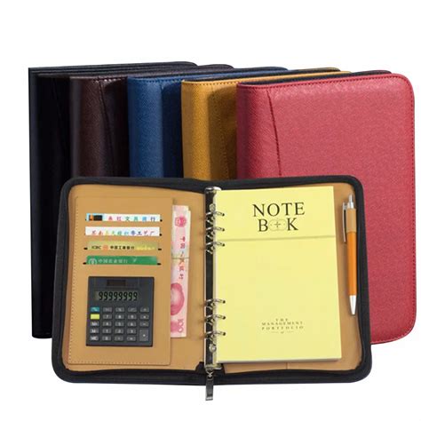 A5 A6 B5 Leather Notebook Spiral Personal Dairy Zipper Planner Organizer Notepad Travel Agenda ...