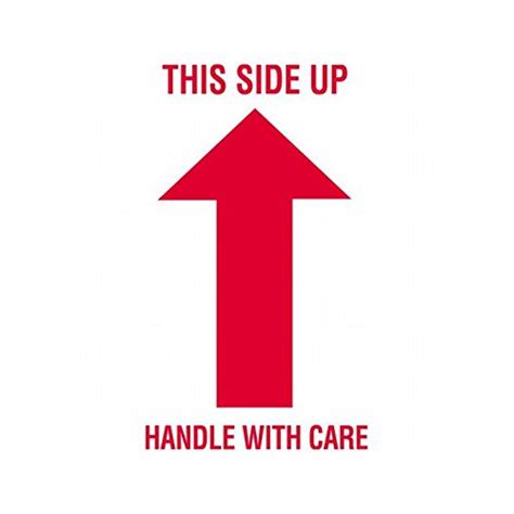 Amazon.com: Box Packaging "This Side Up - Handle with Care" Labels, 3" x 5" 500 Per Roll, 1 Roll ...