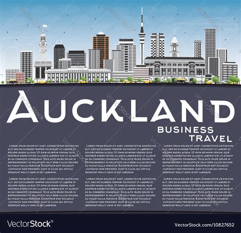 Auckland Skyline with Gray Buildings Royalty Free Vector