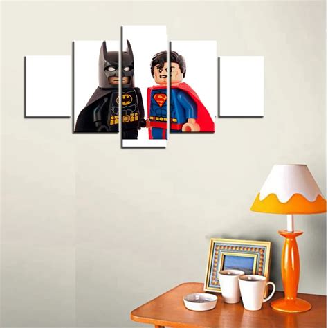 The Lego Batman Movie Oil Painting Canvas Batman & Superman Hero LEGO Poster Wall Art for Living ...