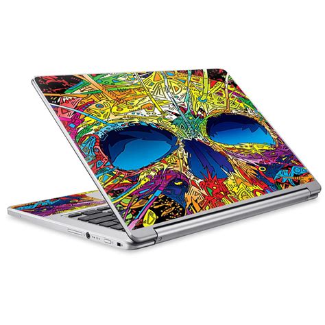 Skin Vinyl Sticker Cover Decal for Acer Chromebook R13 Laptop Notebook -colorful skull 1 ...