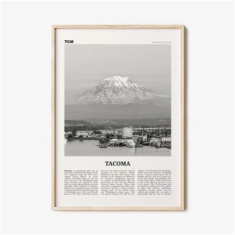 Tacoma Print Black and White Tacoma Wall Art Tacoma Poster - Etsy