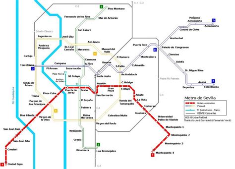 Metro de Sevilha mapa - Mapa de metro de Sevilha (Andaluzia - Espanha)