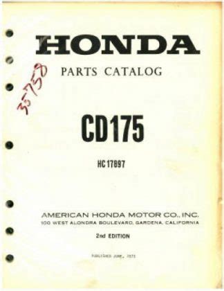 1970 Honda CD175 Parts Manual