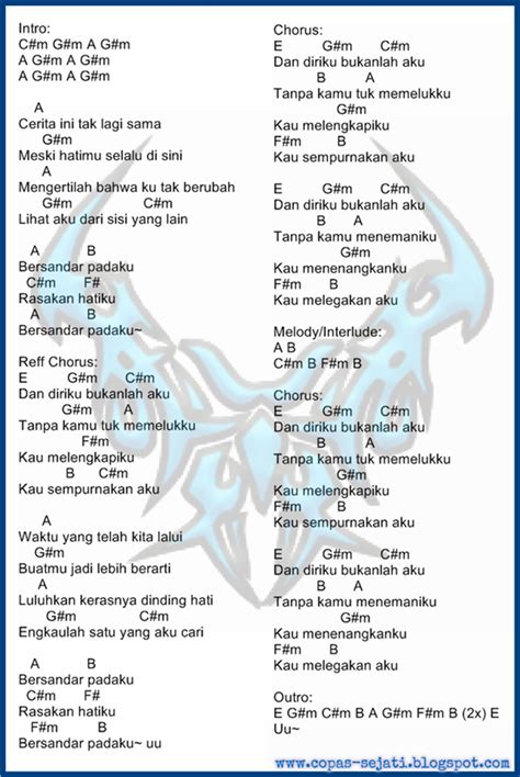 KUNCI GITAR / CHORD & LIRIK LAGU NOAH - TAK LAGI SAMA ( VERSI ORIGINAL ) - CHORD ZONE