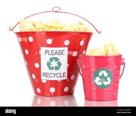 Recycling bins isolated on white Stock Photo - Alamy