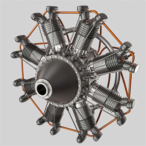 Animated Radial Engine 3D model animated rigged | CGTrader