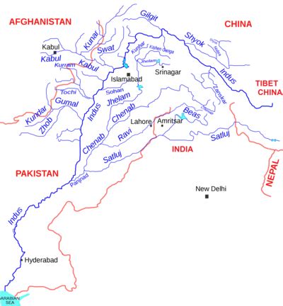 Ganges And Indus River Map