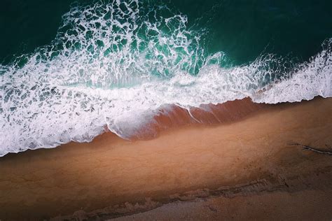 Aerial Photography of Sea Foam