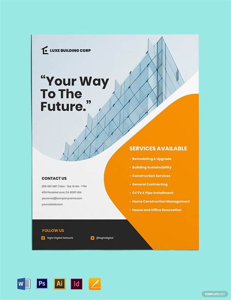 Contractor Flyer Template in InDesign, Illustrator, Pages, PDF, Word ...