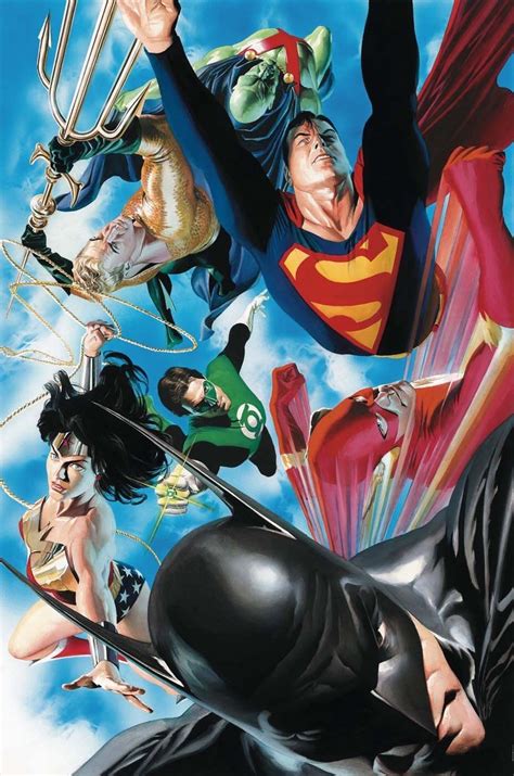 The Justice League by Alex Ross | Justice league comics, Comic book artwork, Dc comics wallpaper