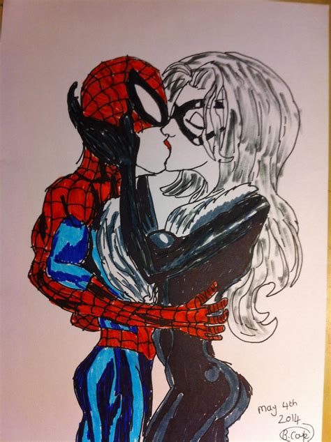 Spider-Man and Black Cat Kiss by TheTFArtist on DeviantArt