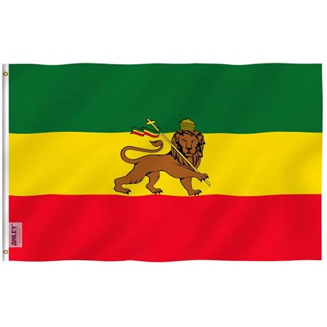 Anley Ethiopian Lion of Judah Flag 5-ft W x 3-ft H International Flag in the Decorative Banners ...