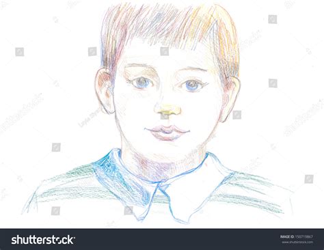 Pencil Drawing Face Little Boy Stock Illustration 150719867 | Shutterstock