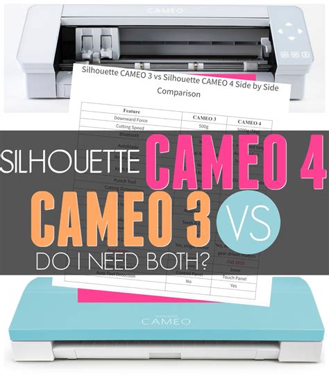 Silhouette CAMEO 3 vs CAMEO 4: Do I Need Both? (Comparison Chart) - Silhouette School